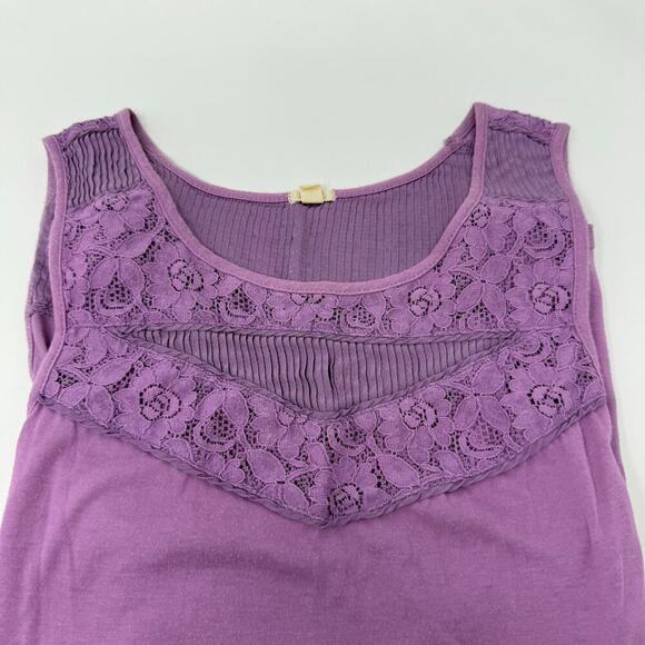 J. Crew 2 Tank Top Bundle Small Silk Pleats and Lace Yellow Purple EUC Y2K - Picture 2 of 13